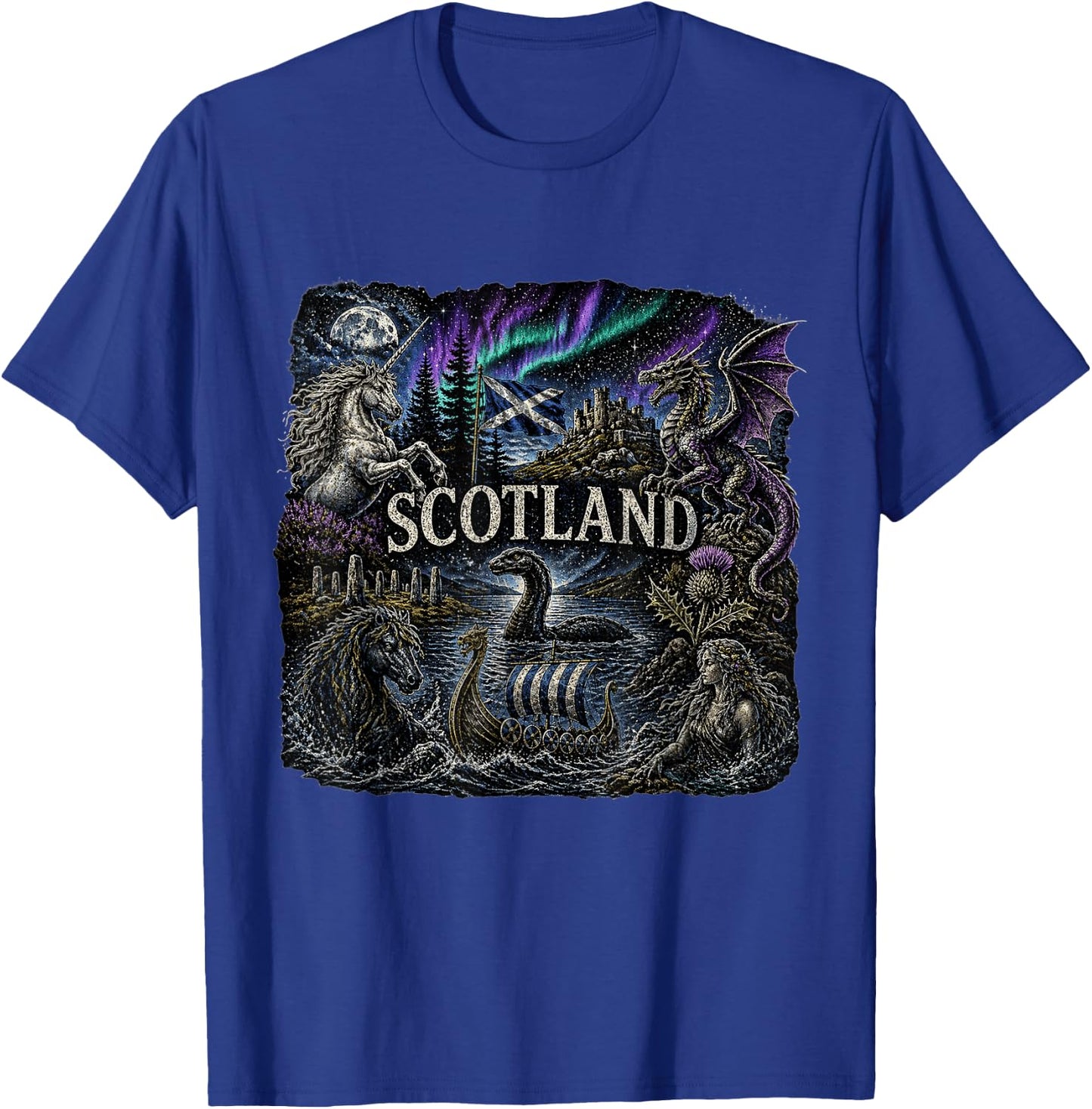 Scottish Folklore Mythic Viking Nessie Selkie Unicorn T-Shirt - T-Shirt | Royal