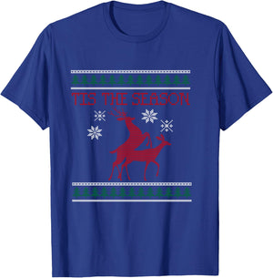 Deer Humping Christmas Shirt, Tis The Season T-Shirt - T-Shirt | Royal
