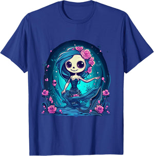 Cute Skeleton Mermaid Halloween T-Shirt - T-Shirt | Royal