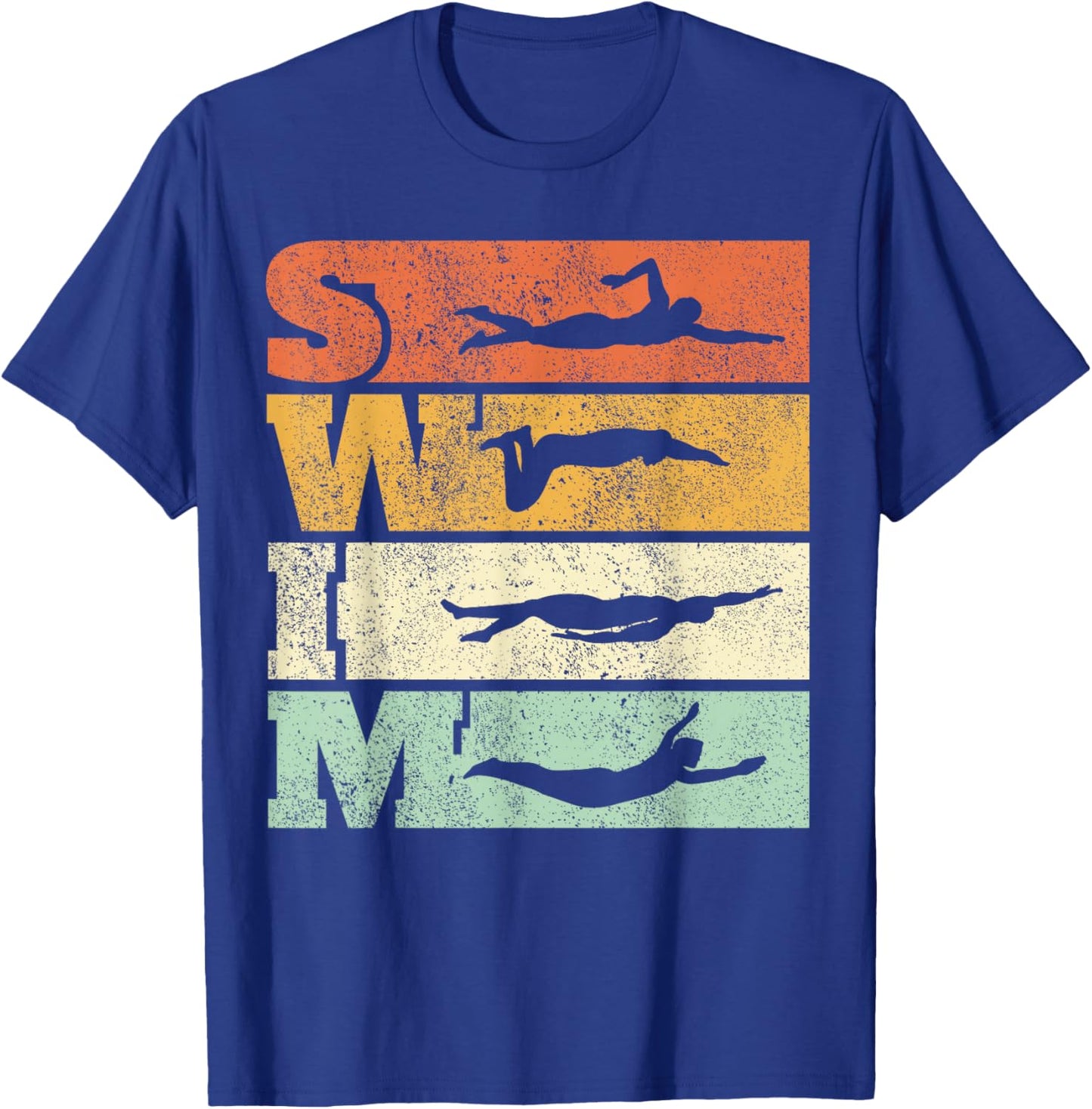 Swimming Swim Strokes Vintage Swimmer T-Shirt - T-Shirt | Royal