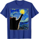 Starry Night Cat, Van Gogh Cat, Cat Lover, Cat Mom, Cat Dad , black T-Shirt - T-Shirt | Royal