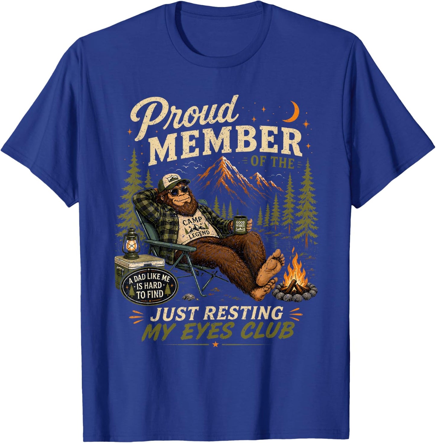 Proud Member Just Resting My Eyes Club Funny Patriotic Dad T-Shirt - T-Shirt | Royal