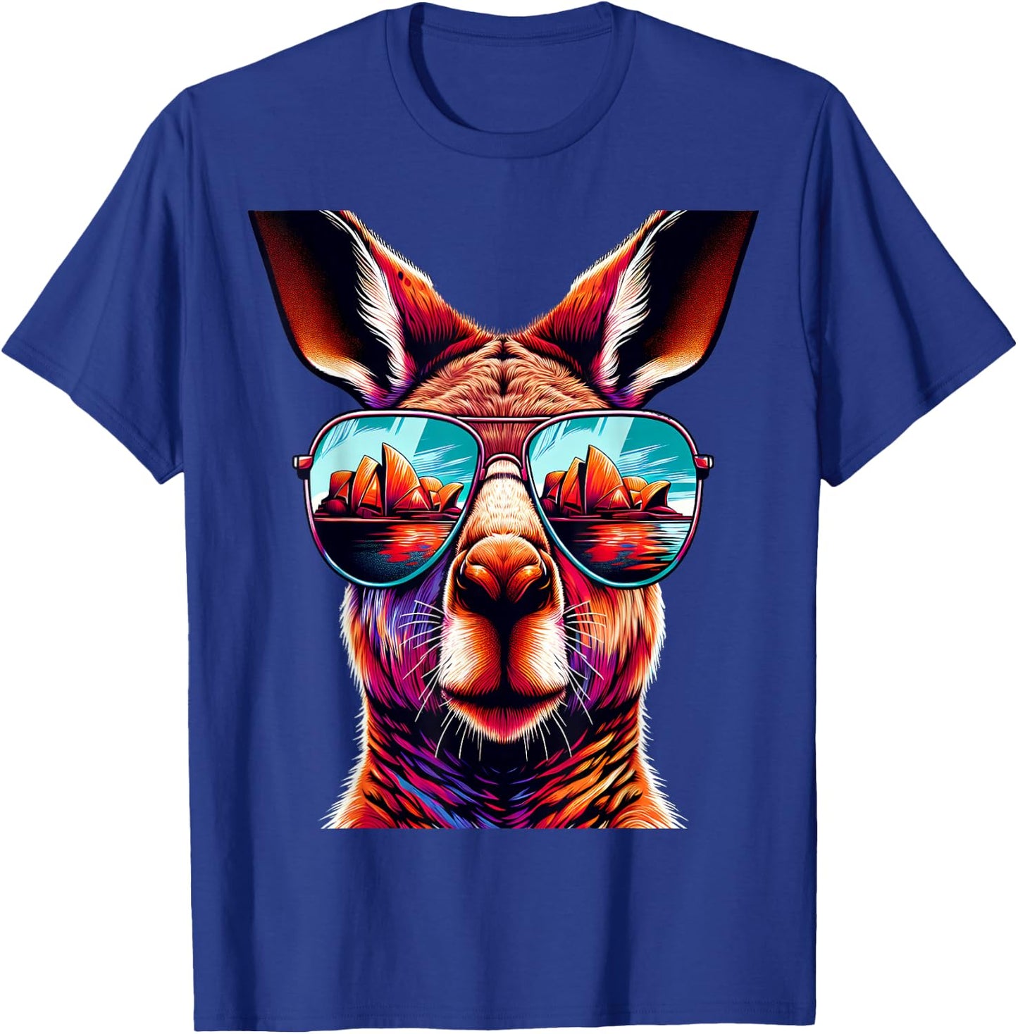 Kangaroo Wearing Sunglass Cool Kangaroos Australia T-Shirt - T-Shirt | Royal