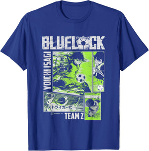 Blue Lock Yoichi Isagi Split Soccer Panels , Black, S T-Shirt - T-Shirt | Royal