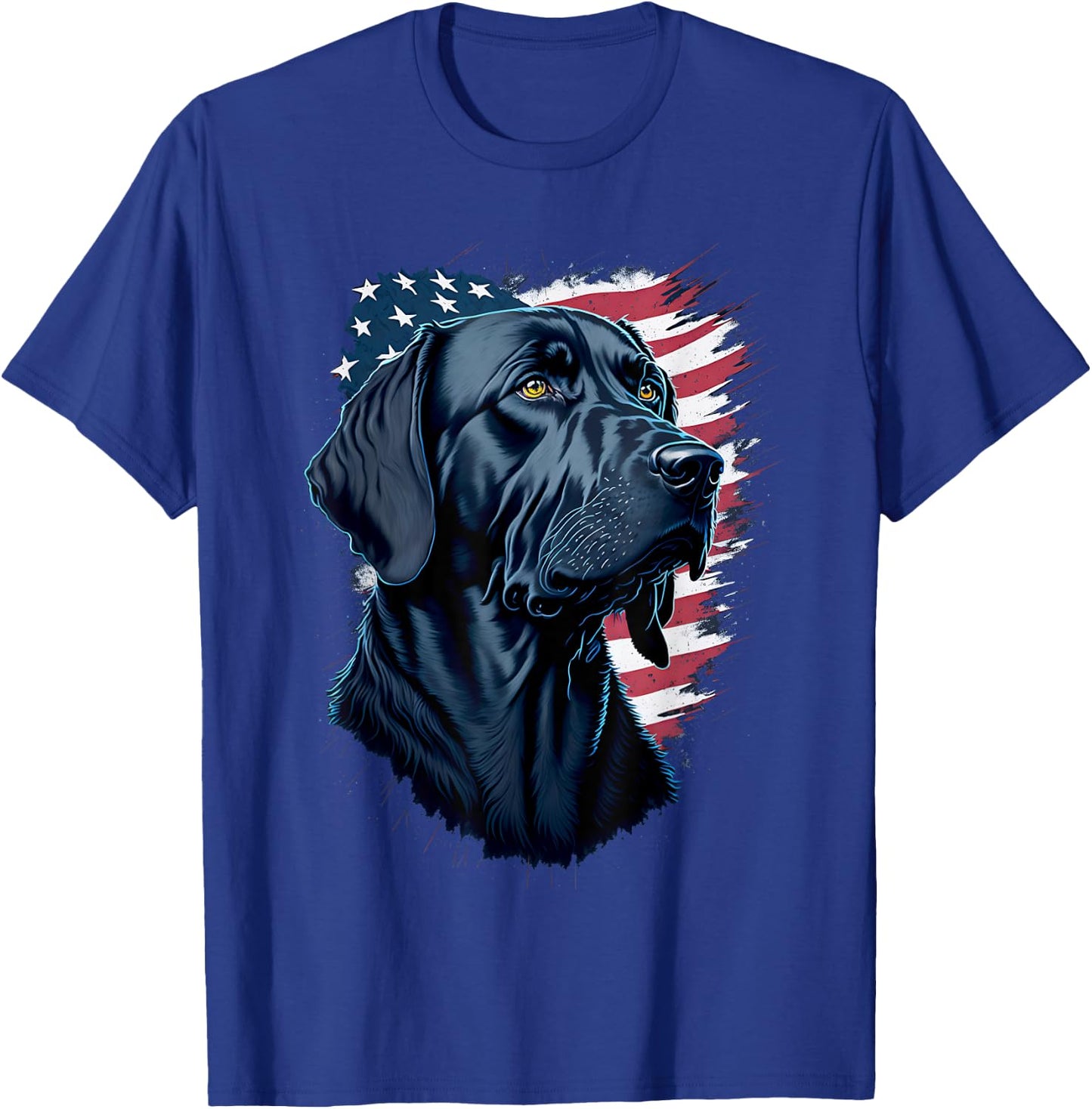 Black Labrador USA Flag Lab Dog Owner Hunter Women Men T-Shirt - T-Shirt | Royal