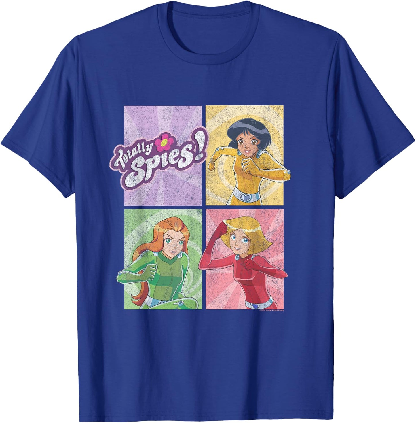 Totally Spies! Four Block Characters & Logo T-Shirt - T-Shirt | Royal