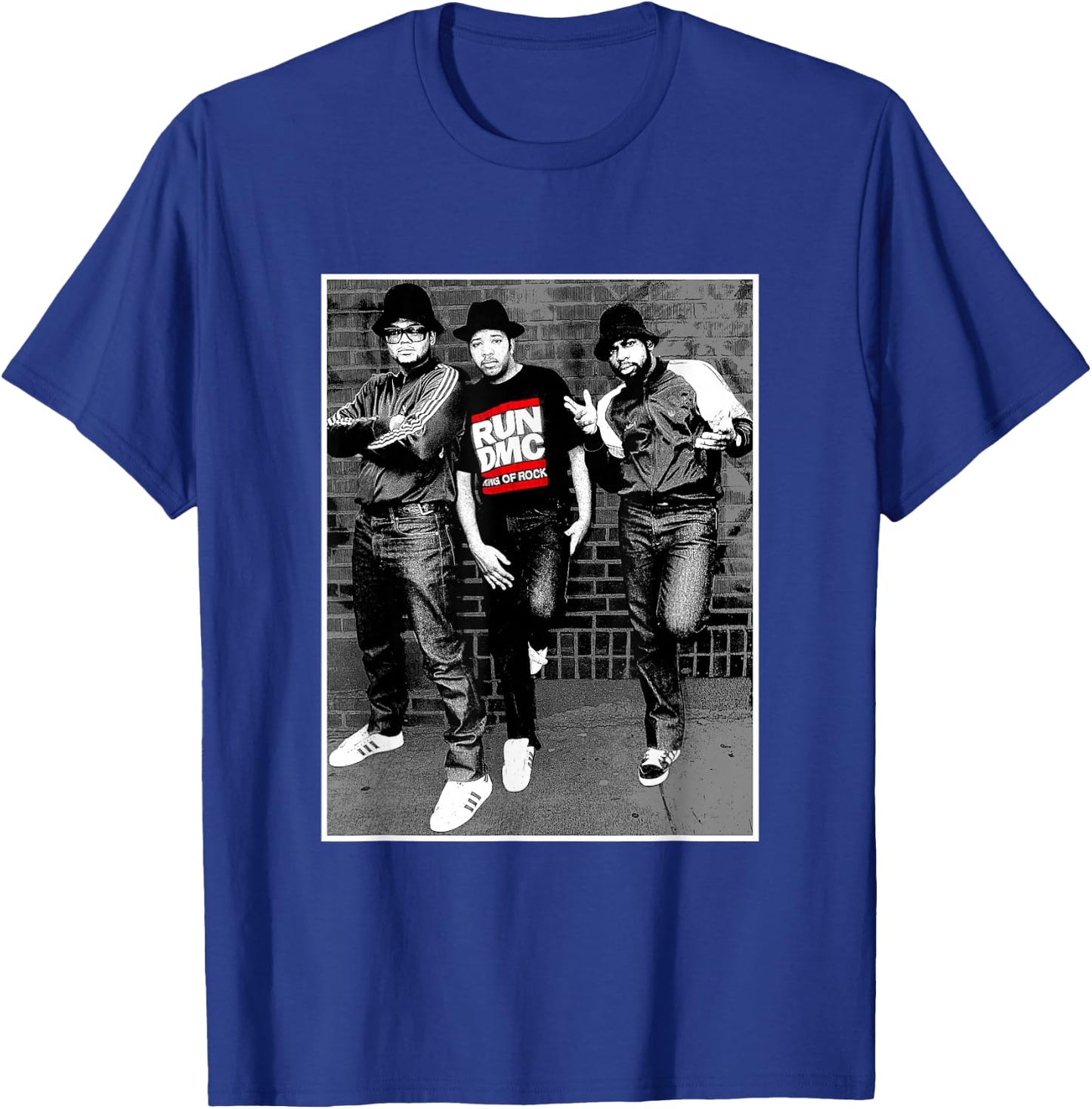 RUN DMC Black and White Brick T-Shirt - T-Shirt | Royal