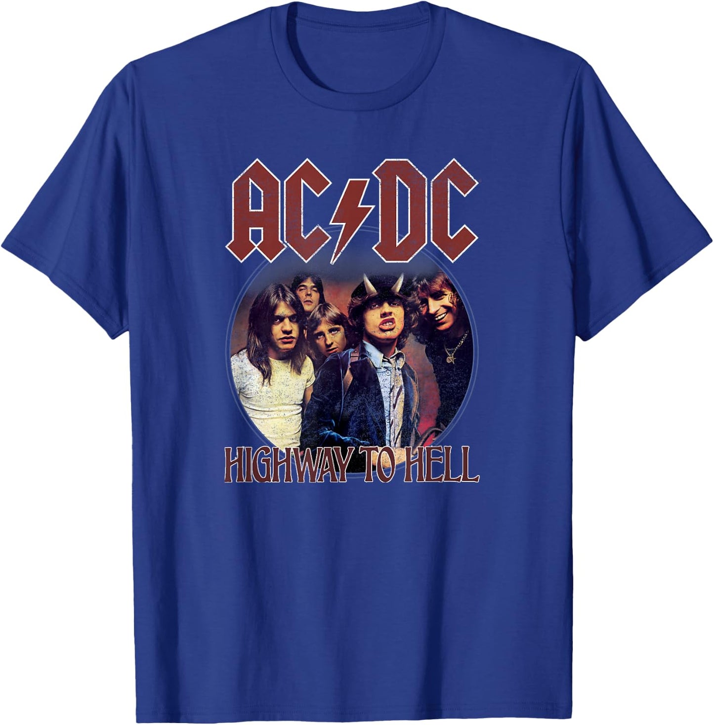 Offizielles AC/DC Highway to Hell Kreis Band Hard Rock T-Shirt - T-Shirt | Royal
