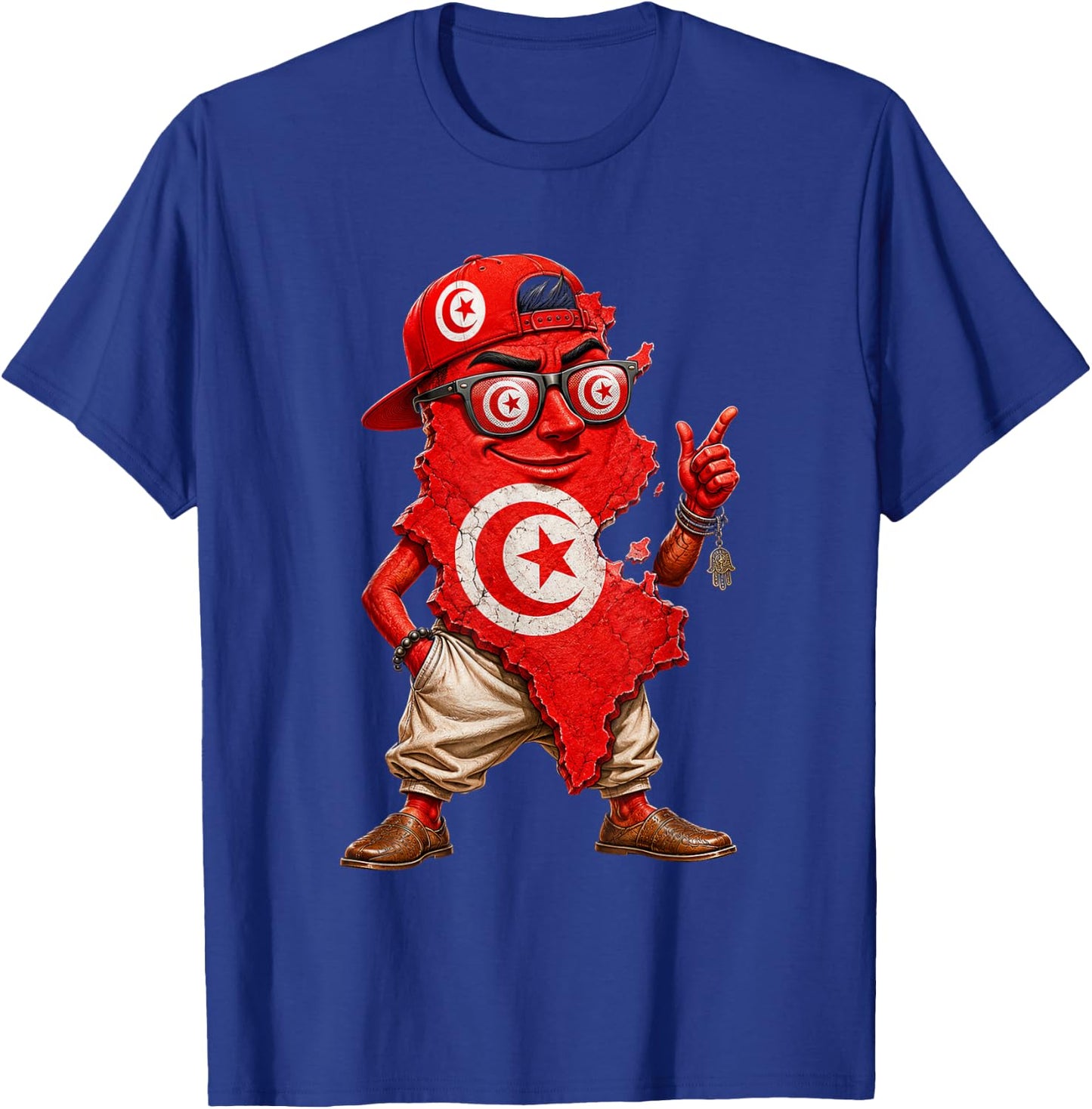 National Pride Tunisia Flag T-Shirt - T-Shirt | Royal