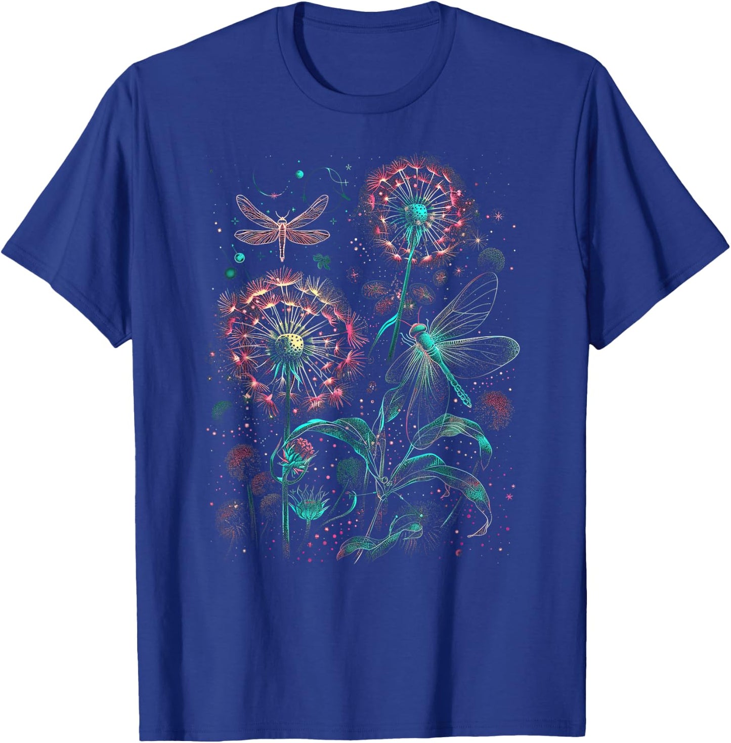 Dandelion Puff Ball with Dragonfly T-Shirt - T-Shirt | Royal