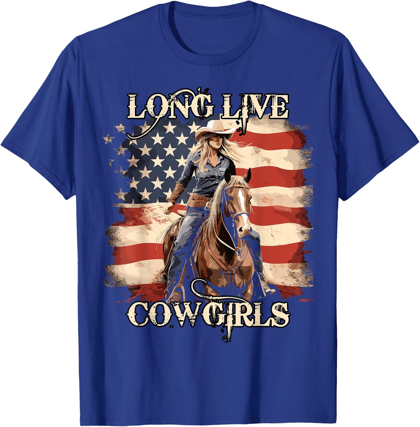 Long Live Howdy Rodeo Western Country Southern Cowgirls T-Shirt - T-Shirt | Royal