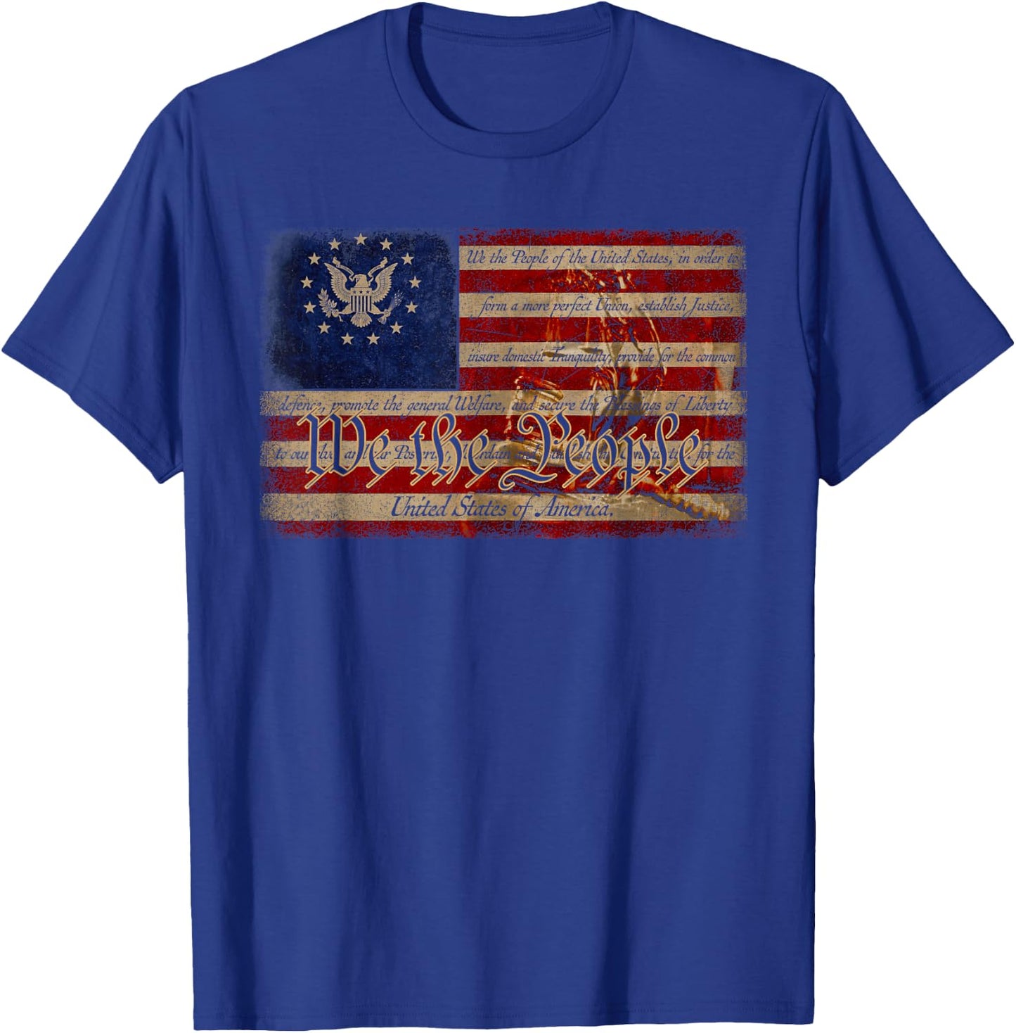 We The People Patriotic Vintage Typography 4th of July T-Shirt - T-Shirt | Royal