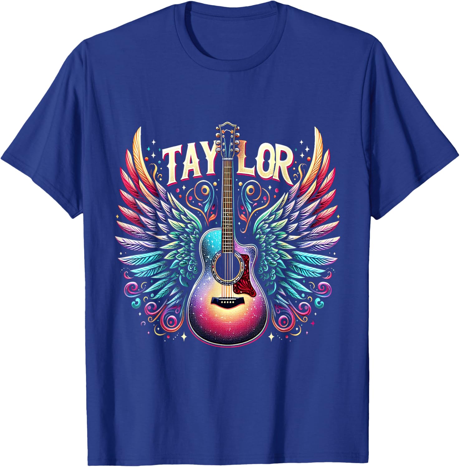 Girl Retro Taylor Custom Name Groovy 80s , Black, S T-Shirt - T-Shirt | Royal