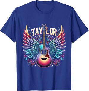 Girl Retro Taylor Custom Name Groovy 80s , Black, S T-Shirt - T-Shirt | Royal