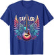 Girl Retro Taylor Custom Name Groovy 80s , Black, S T-Shirt - T-Shirt | Royal