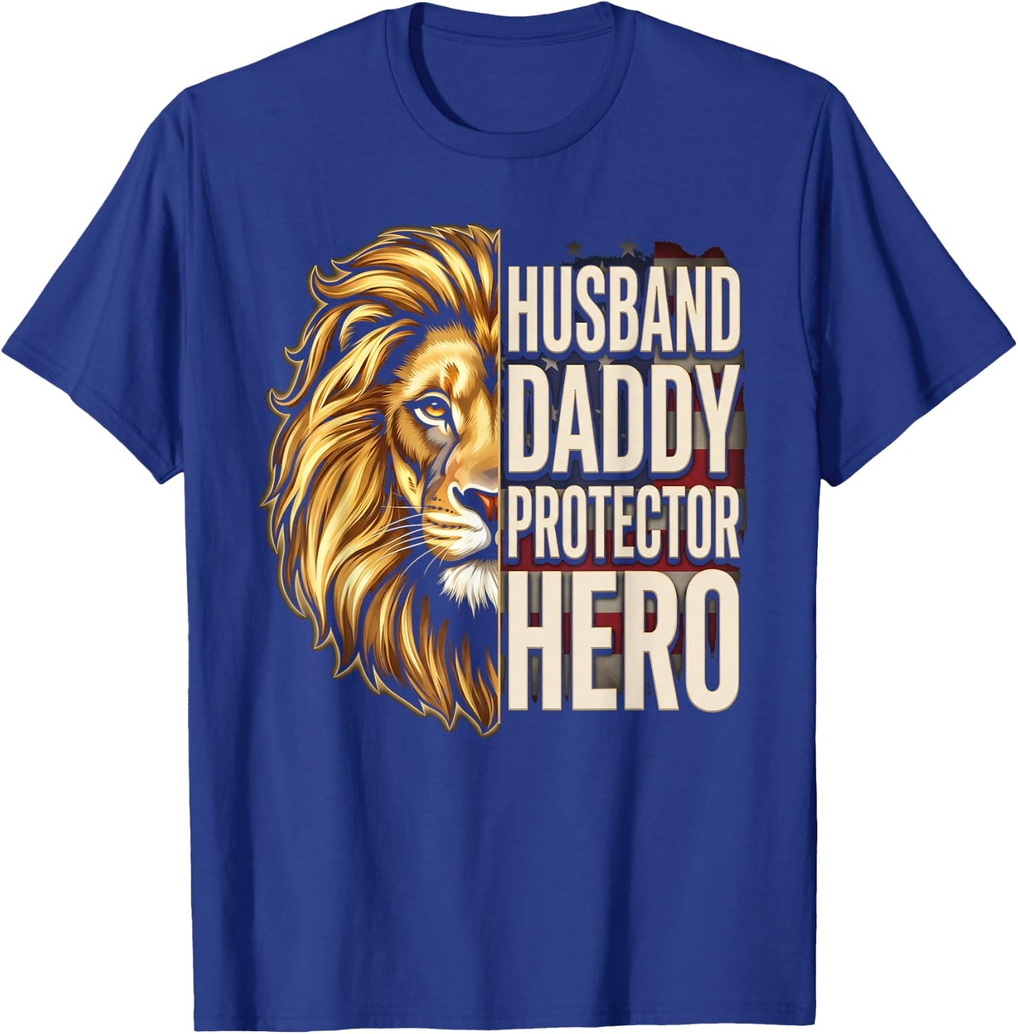 Husband Daddy Protector Hero for Dad T-Shirt - T-Shirt | Royal