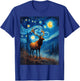 Van Gogh's Starry Night Elk Wapiti Animal Lovers T-Shirt - T-Shirt | Royal