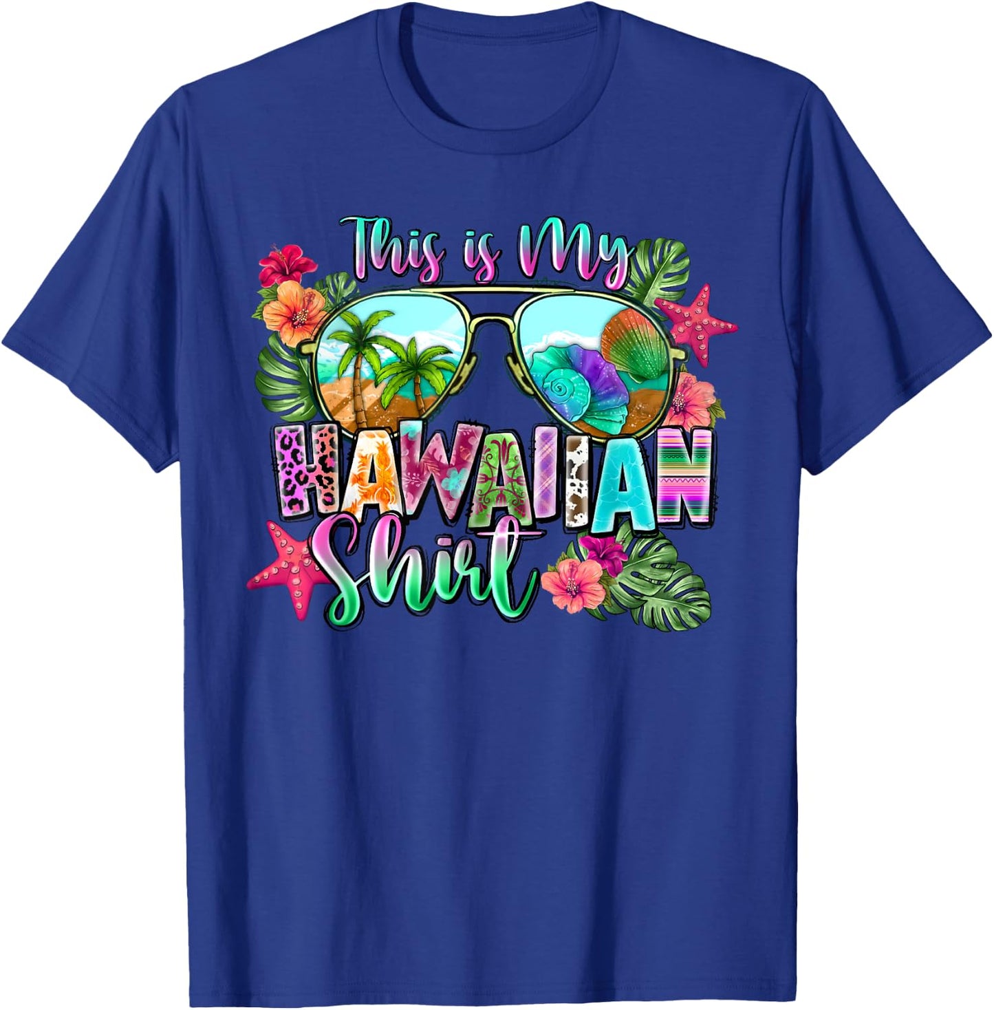 This Is My Hawaiian Shirt Summer Holiday Hawaii Beach Funny , black T-Shirt - T-Shirt | Royal