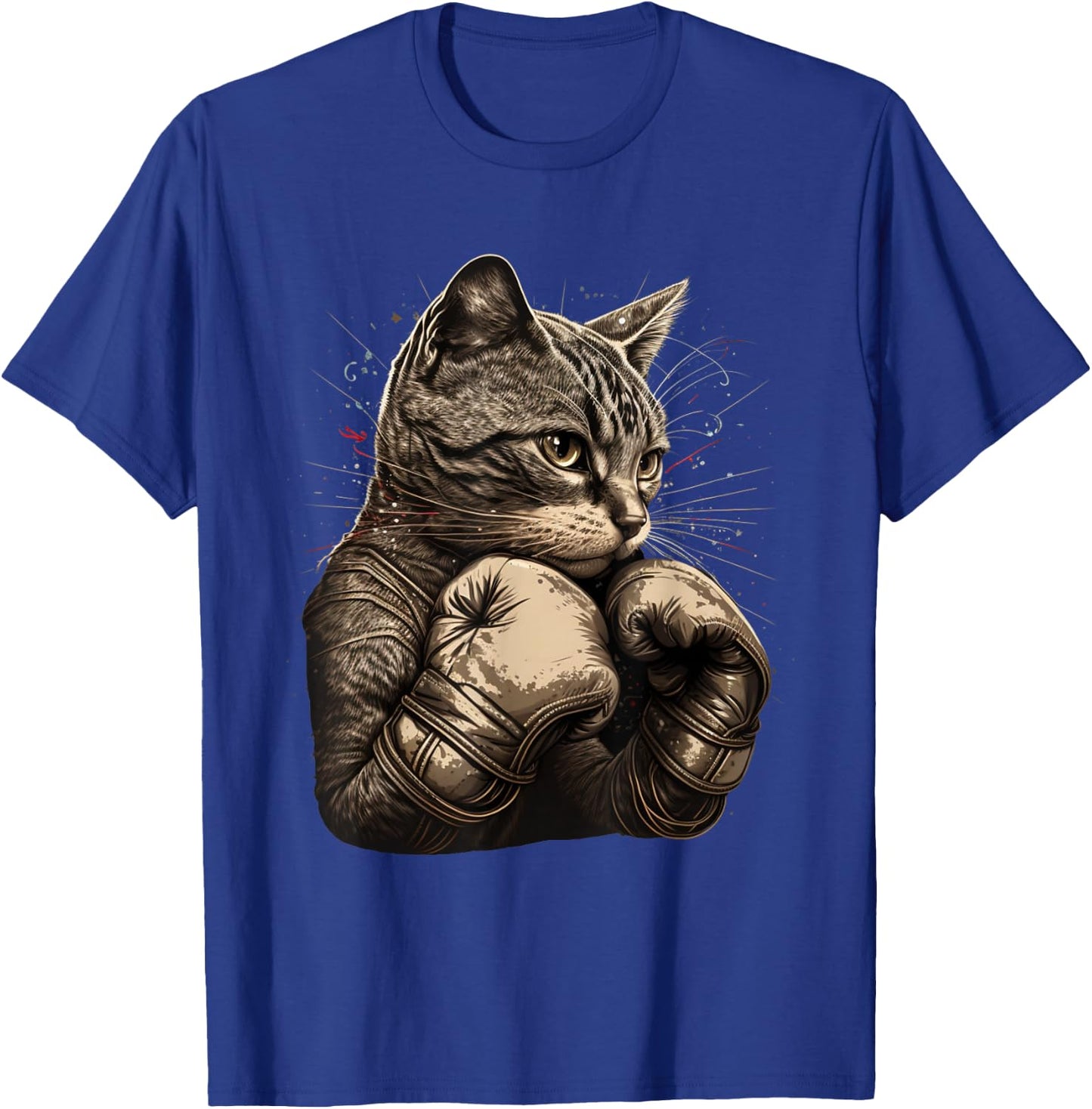 Boxing Cat Boxer Funny Cat Graphic T-Shirt - T-Shirt | Royal