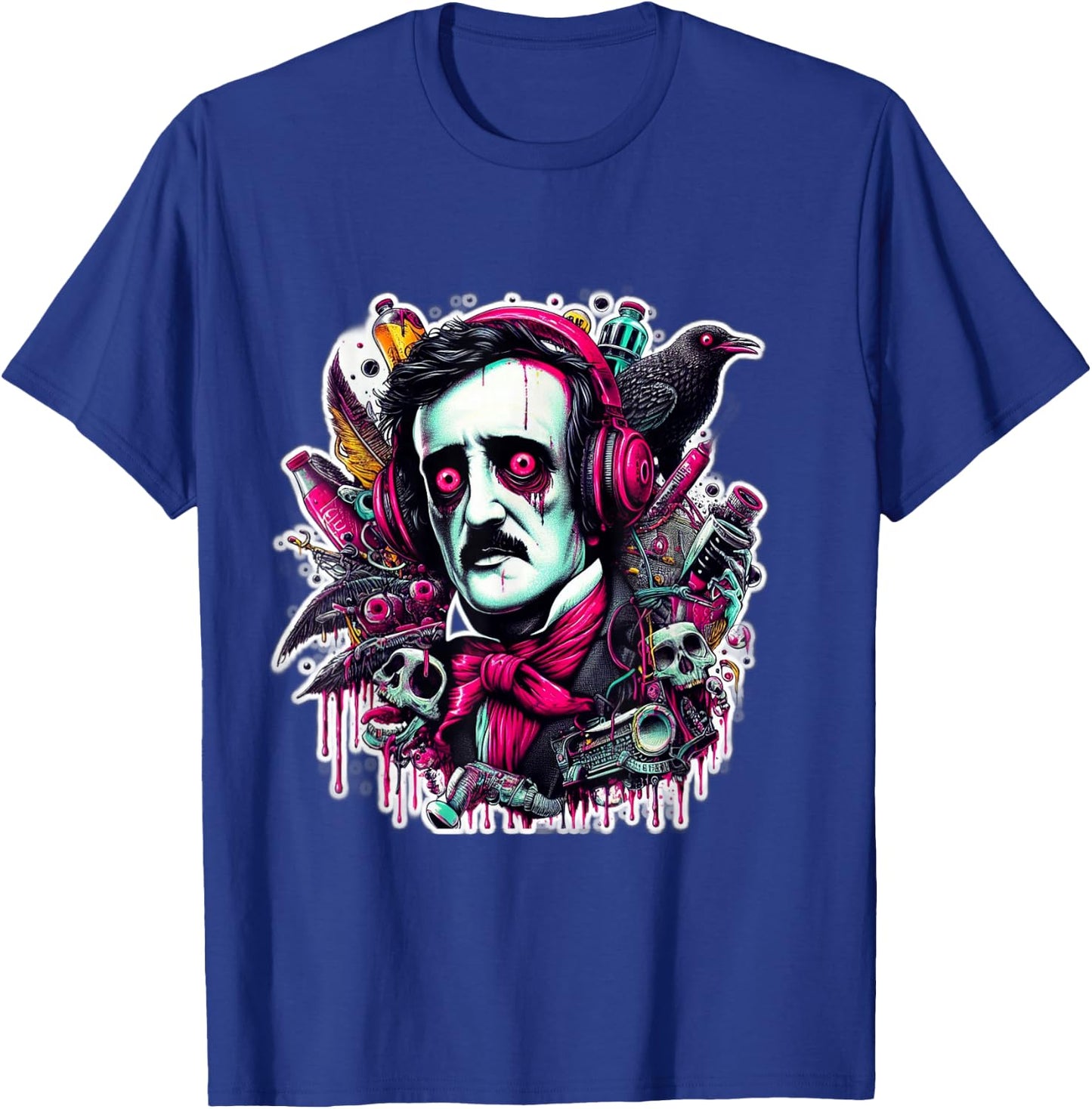 Edgar Allen Poe Raven Gothic T-Shirt - T-Shirt | Royal