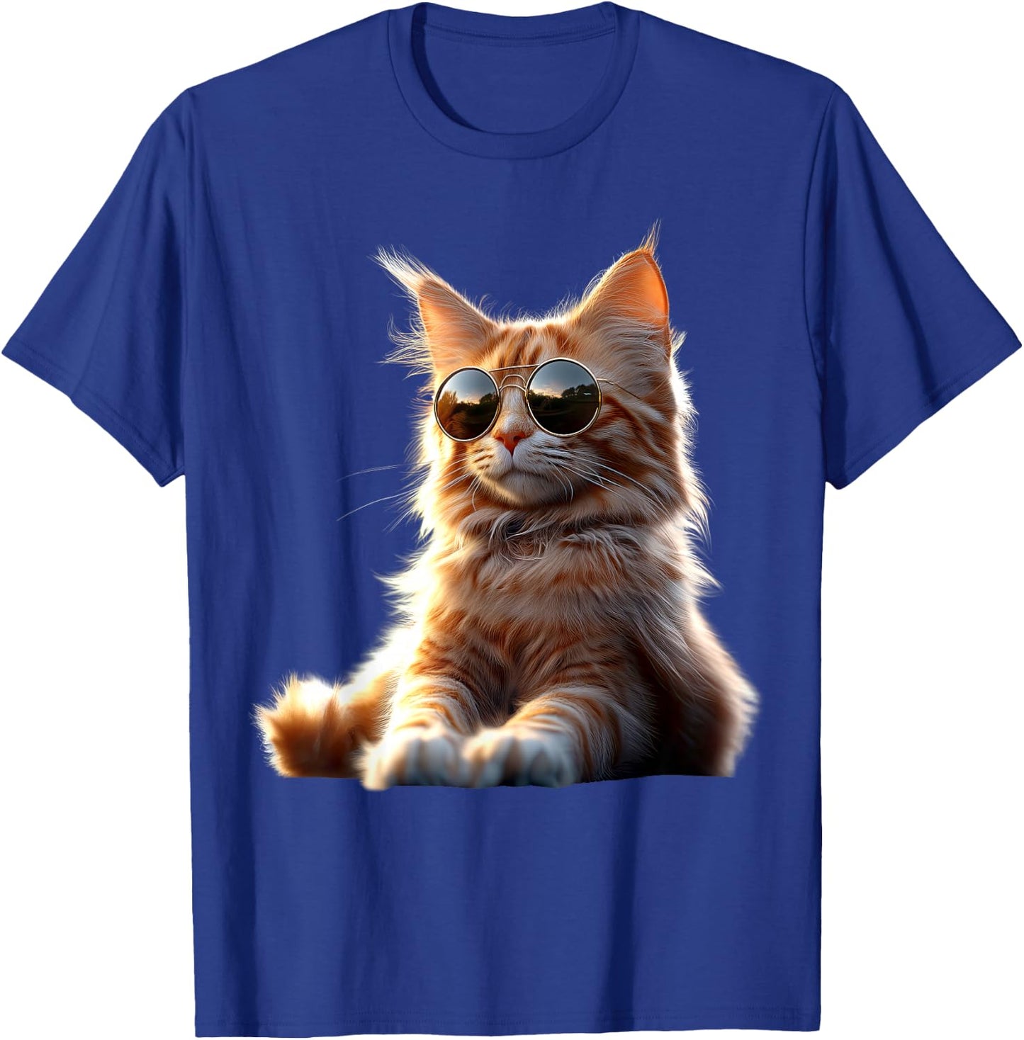Maine Coon Katze mit Sonnenbrille Süße Maine-Coon Katzen T-Shirt - T-Shirt | Royal