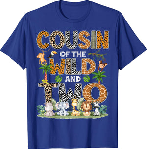 Cousin Of The Wild And Two Zoo Safari Jungle Birthday T-Shirt - T-Shirt | Royal
