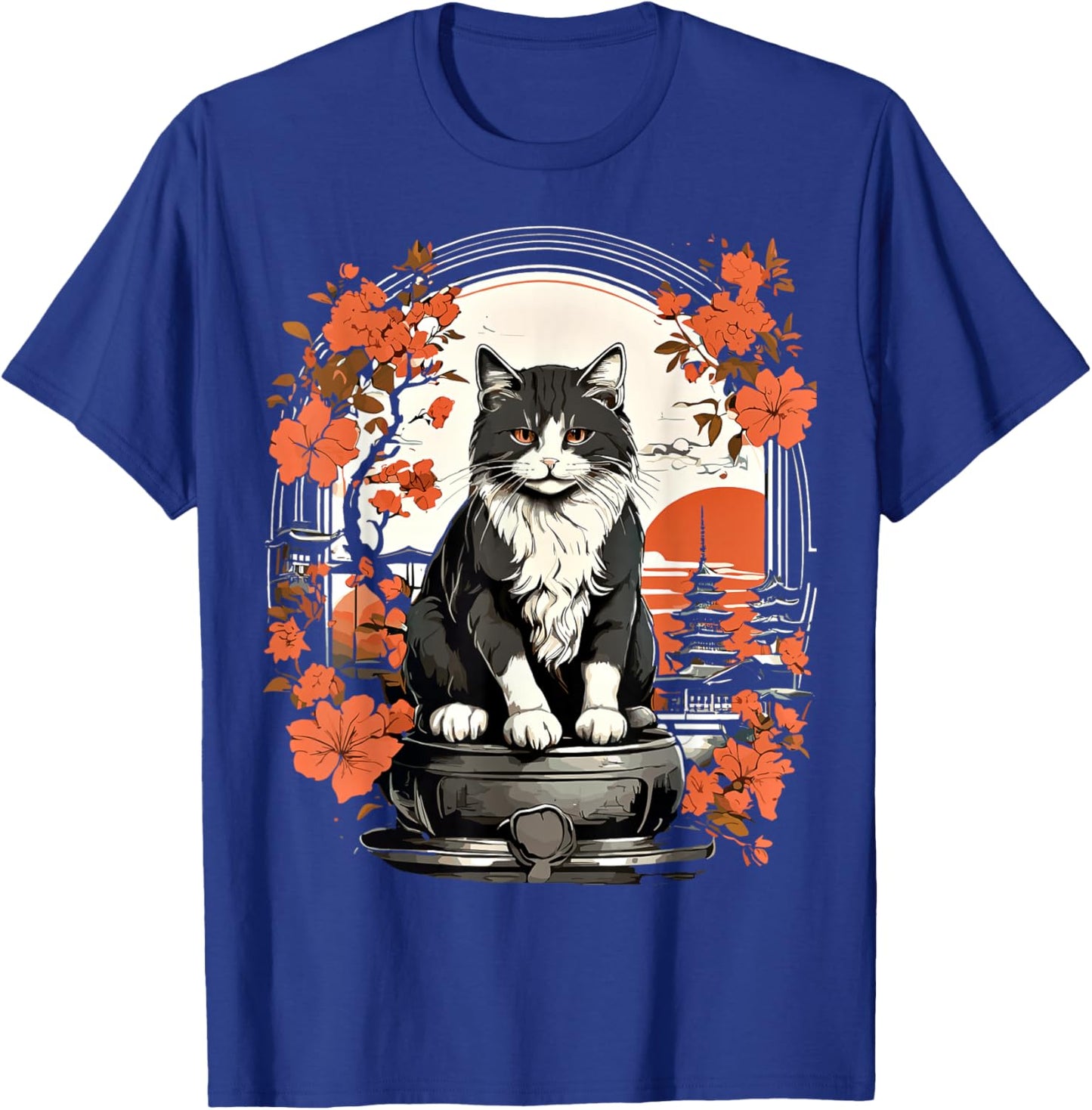 Japanische Katze, ästhetisch, Herren, Damen, Kinder, japanischer Stil T-Shirt - T-Shirt | Royal