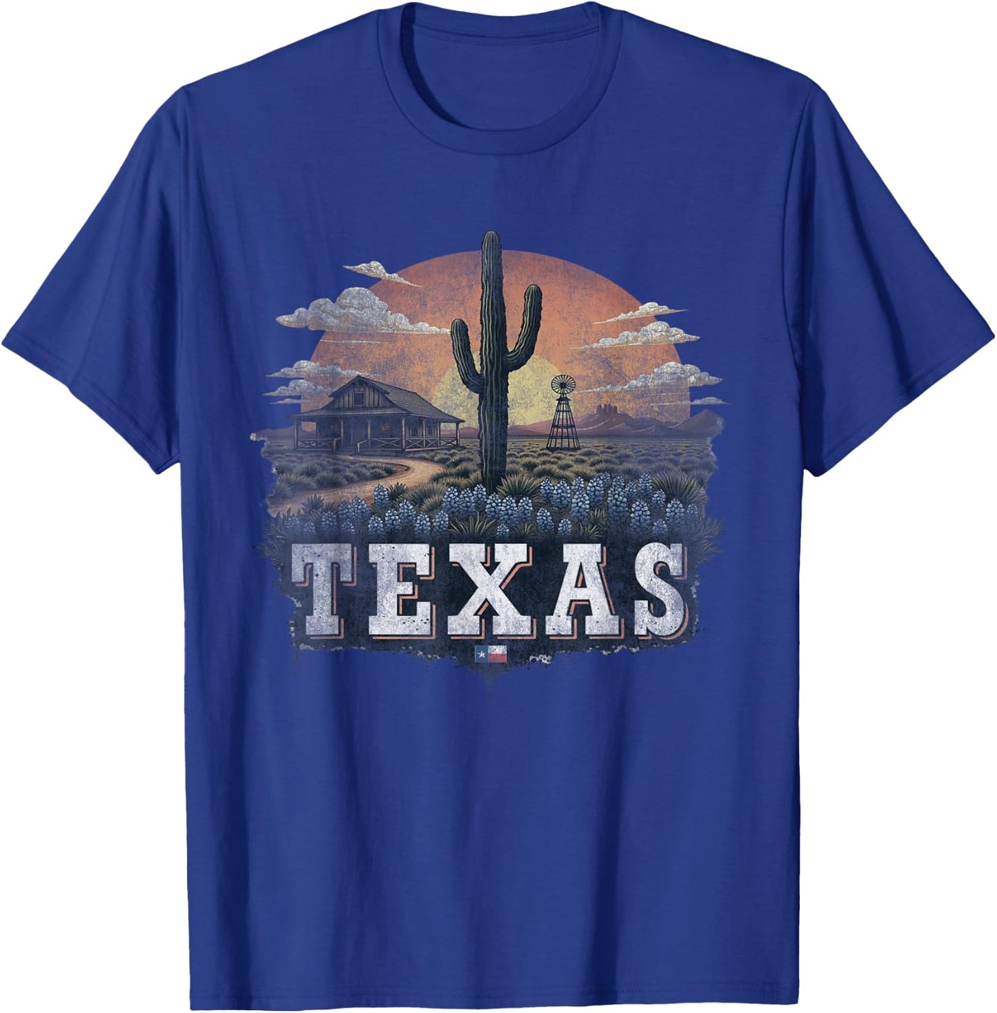 Retro Texas Landscape Vintage Souvenir T-Shirt - T-Shirt | Royal