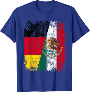 MEXIKO DEUTSCHLAND Flagge | Damen Herren Kinder | MEXIKO T-Shirt - T-Shirt | Royal