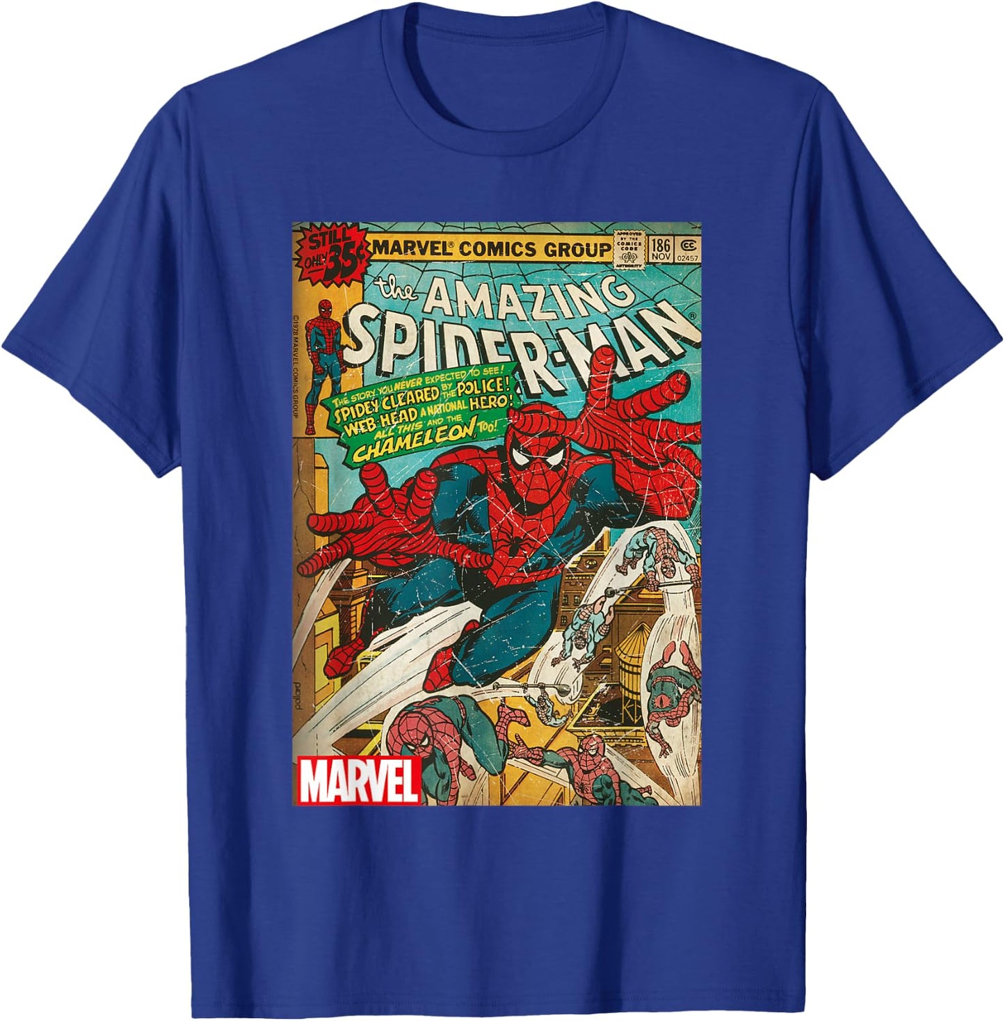 Marvel Spider-Man Vintage Comic Cover , black T-Shirt - T-Shirt | Royal