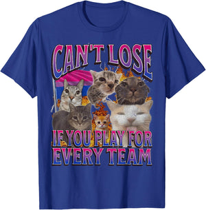 Can't Lose Funny Bisexual Lgbtq Cat Meme Bootleg Graphic T-Shirt - T-Shirt | Royal