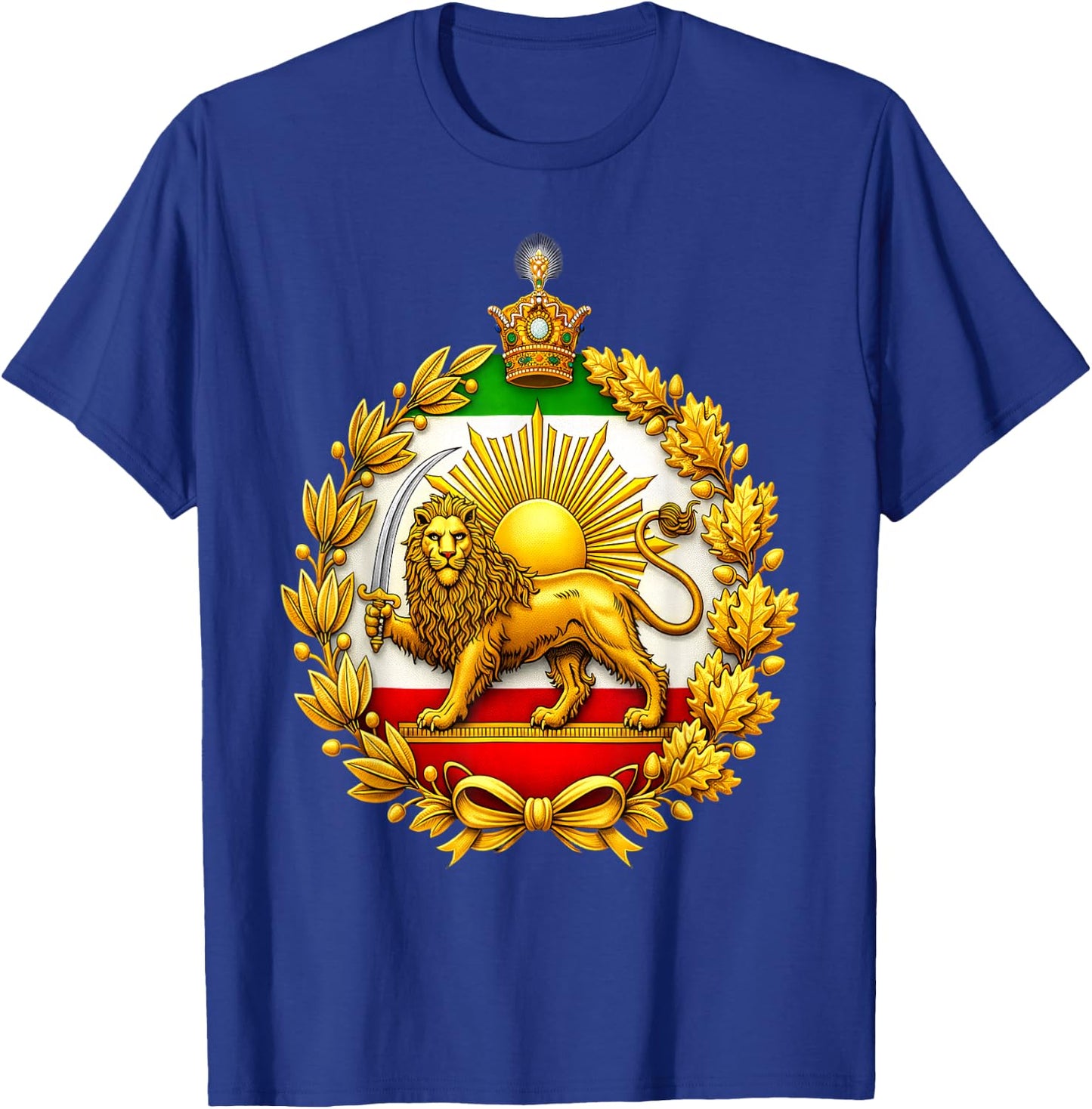 Iran Shir-o-Khorshid Löwe Sonne Persische Flagge Erbe Stolz T-Shirt - T-Shirt | Royal