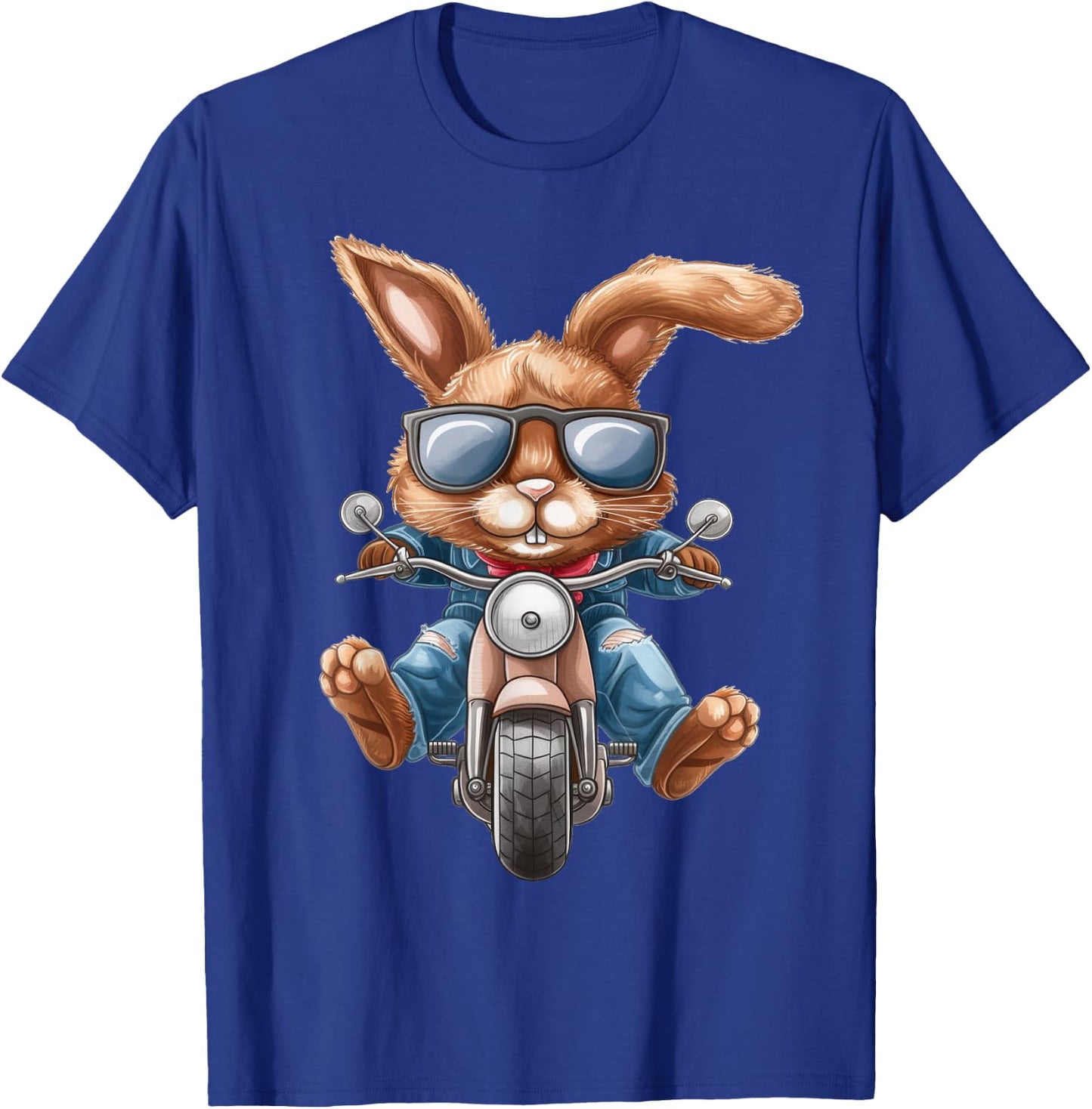 Osterhase Hase Motorrad Motorrad Biker T-Shirt - T-Shirt | Royal