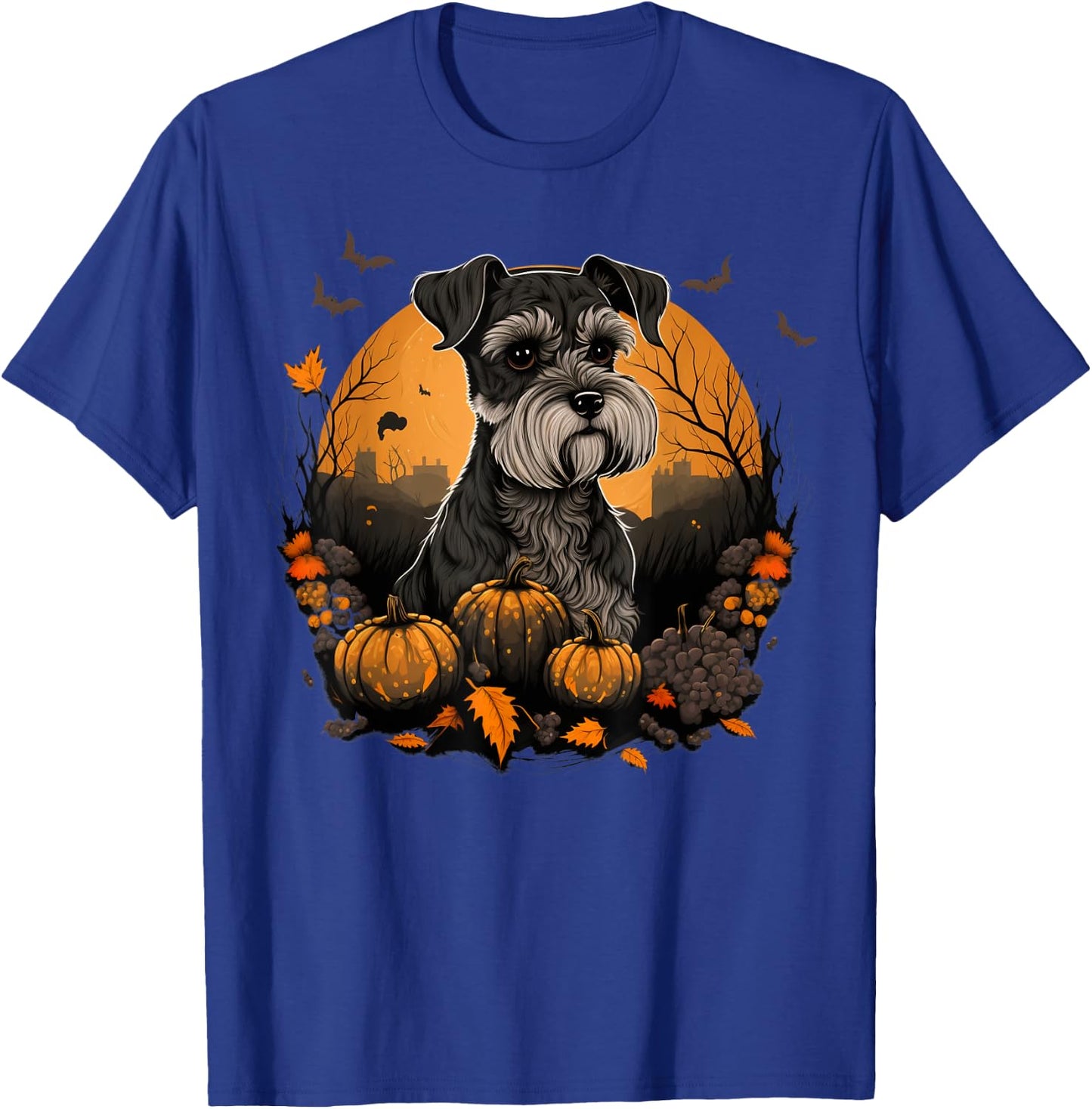 Dwarf Schnauzer costume on Miniature Schnauzer Halloween T-Shirt - T-Shirt | Royal