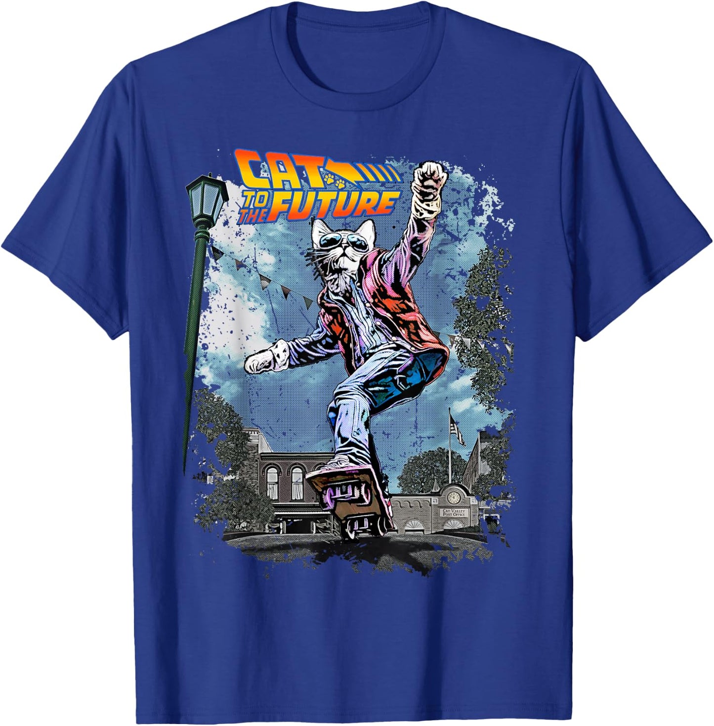 Vincent Hie Movie Parody Cat To The Future Pet Lovers X Back T-Shirt - T-Shirt | Royal