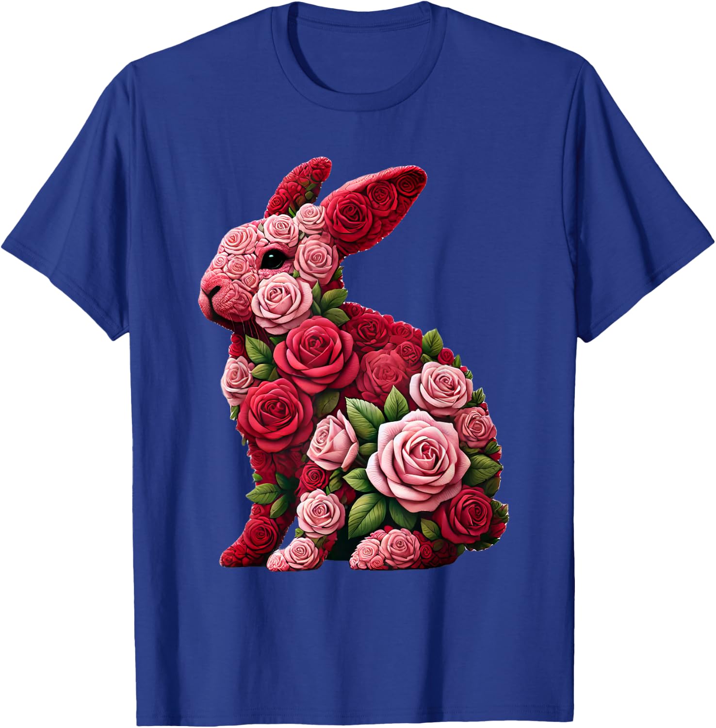 Rose Rabbit Bunny Flower Gardening Floral T-Shirt - T-Shirt | Royal