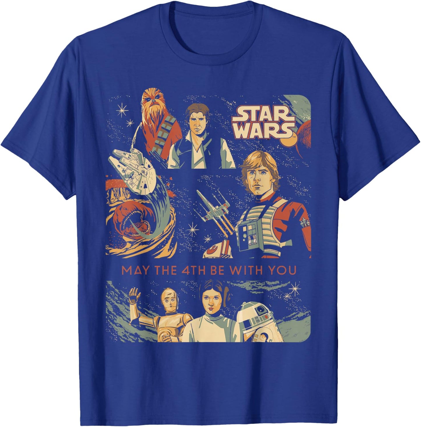 Star Wars May The 4th Be with You Classic Vintage Art T-Shirt - T-Shirt | Royal