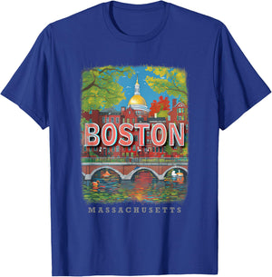 Boston Massachusetts MA Historic Beacon SD984 T-Shirt - T-Shirt | Royal