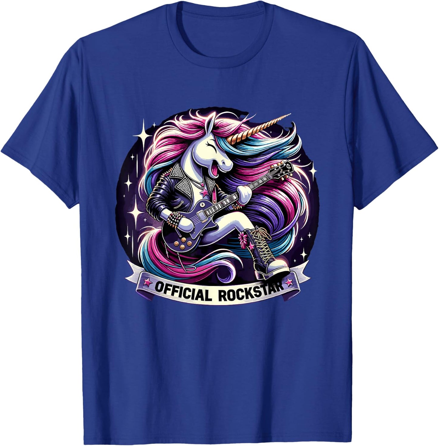 Funny Unicorn E-Guitar Rockstar Band official rockstar T-Shirt - T-Shirt | Royal
