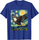 Bald Eagle Bird - Van Gogh Style - Starry Night T-Shirt - T-Shirt | Royal