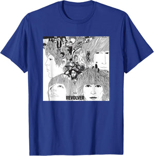 The Beatles - Revolver Albumcover Schwarz Erwachsene Small Retro Halbarm Crew-Ausschnitt Klassisch Musik Beatles Fans, Musikliebhaber, Alle Altersgruppen T-Shirt - T-Shirt | Royal