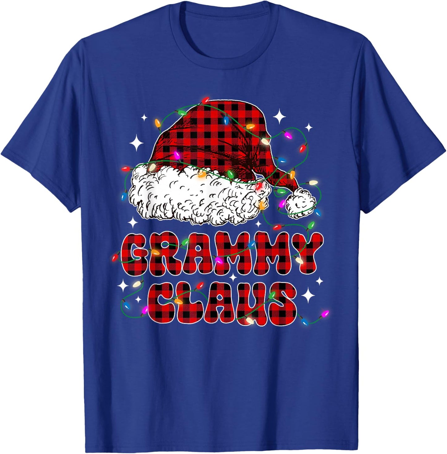 Grammy Claus Shirt Christmas Lights Pajama Family Matching T-Shirt - T-Shirt | Royal