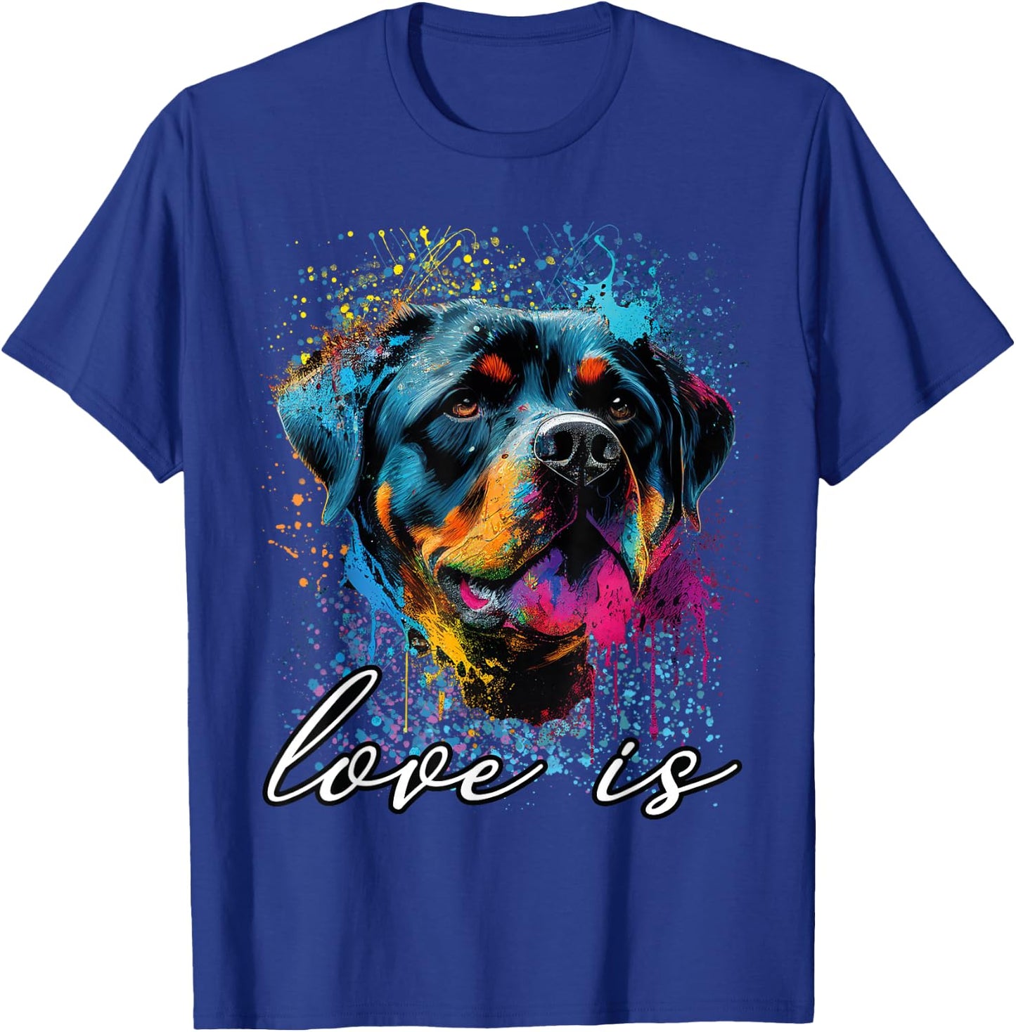 Colorful Splash Art Liebe ist mein Rottweiler Rottie Mama T-Shirt - T-Shirt | Royal