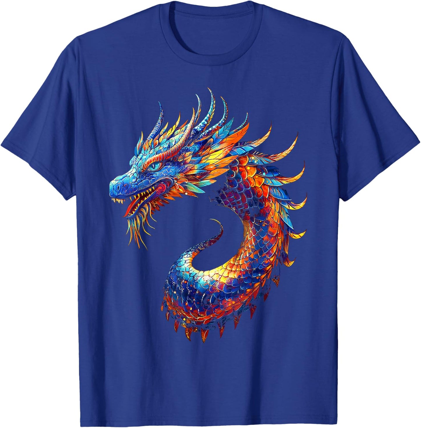 Naga Dragon Graphic Mythical Illustration Naga Dragon T-Shirt - T-Shirt | Royal