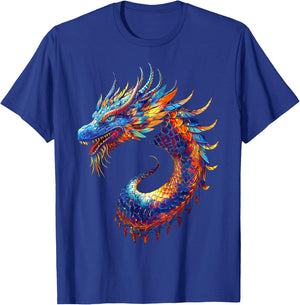 Naga Dragon Graphic Mythical Illustration Naga Dragon T-Shirt - T-Shirt | Royal