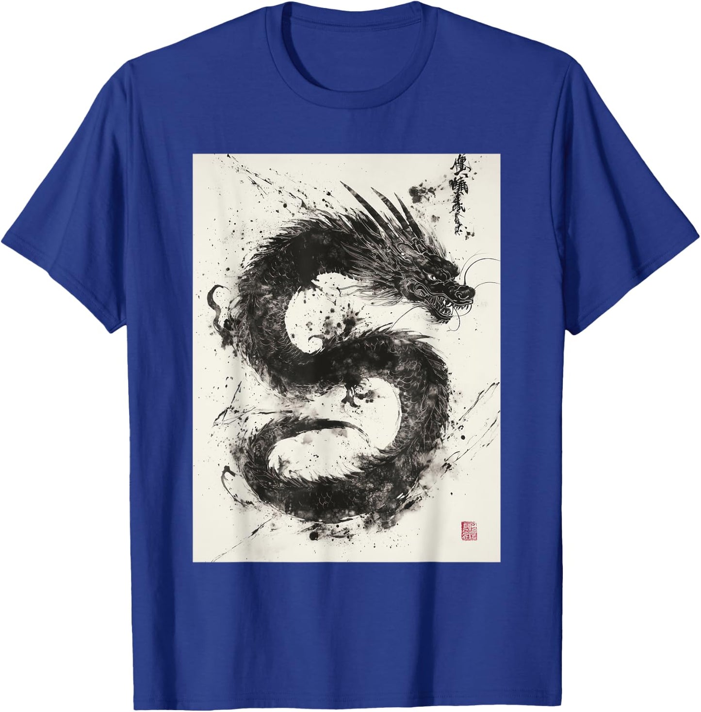 Japanese Dragon Art T-Shirt - T-Shirt | Royal