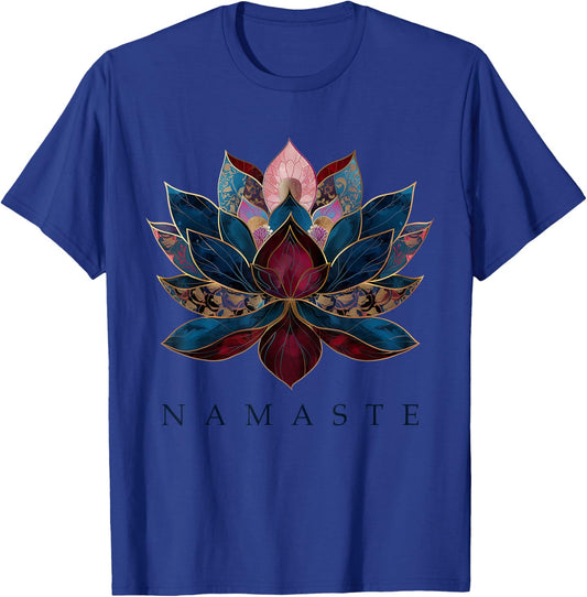 Namaste Lotus Flower Zen Buddhism Yogi Buddhist Buddha Yoga T-Shirt - T-Shirt | Royal