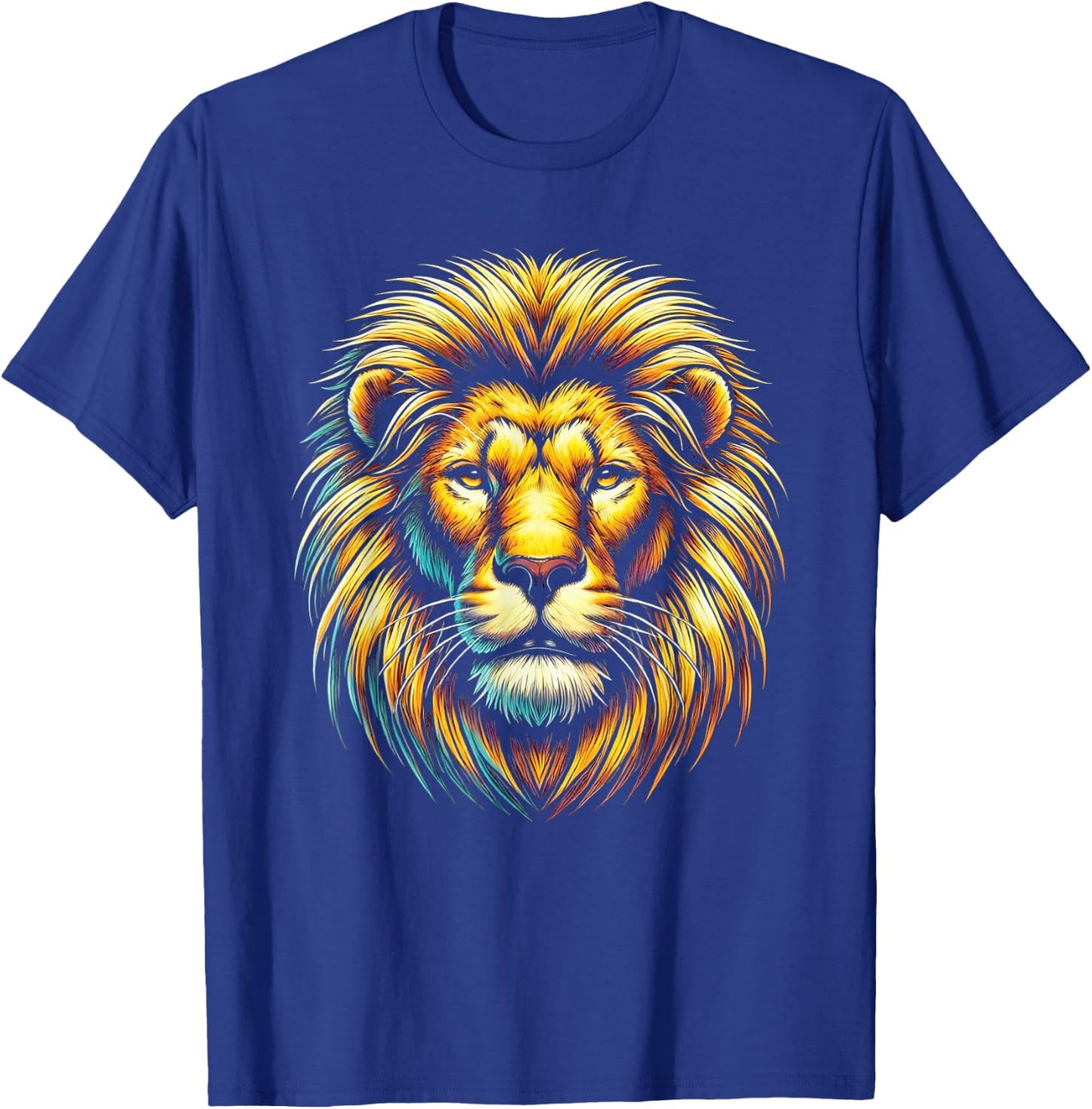 Gift Lion Lovers Men Women Kids Calm Relaxed Lion Face T-Shirt - T-Shirt | Royal