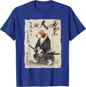Samurai Beagle Art Japanese Warrior Women Kids T-Shirt - T-Shirt | Royal