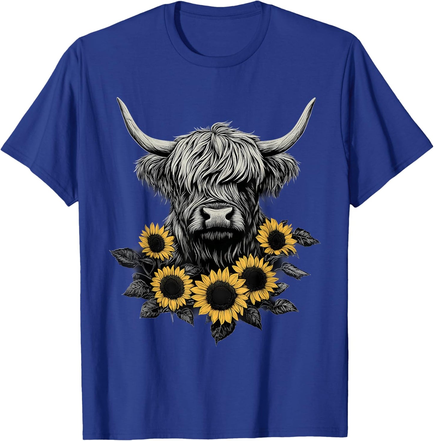 Scottish Highland Cow Cattle Scottish Highlander Hairy Cow T-Shirt - T-Shirt | Royal